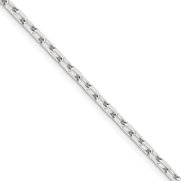 2.75mm Sterling Silver Solid Elongated Cable Chain Necklace, 22 Inch - Picture 1 of 8